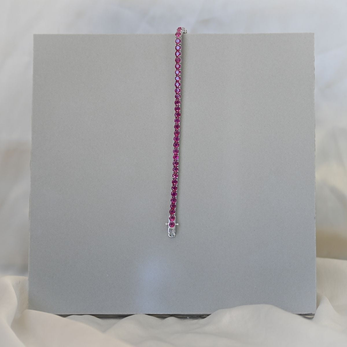 Ruby zirconia tennis bracelet