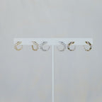 Wrapped around stud earrings with clear zirconia