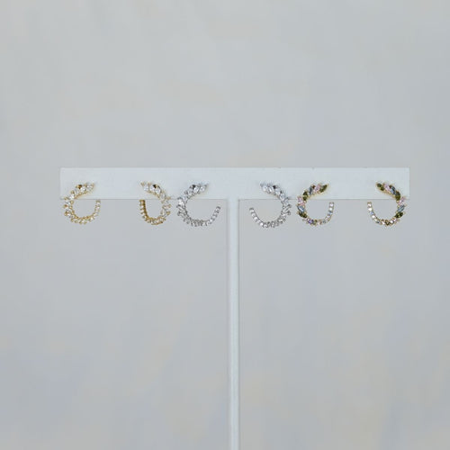 Gold fold over earrings