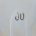 Sterling silver paperclip huggy earrings