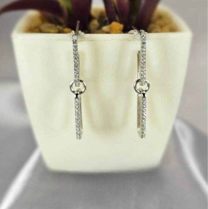 Sterling Silver Paperclip Drop Earrings