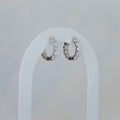 Clear zirconia silver Huggy earrings