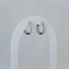 Clear zirconia silver Huggy earrings