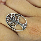 Oval Sterling Silver Tree Of Life Ring