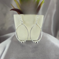 Sterling Silver Oval Drop Earrings - Terciany 