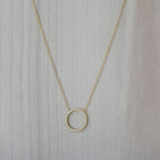 Gold circle necklace