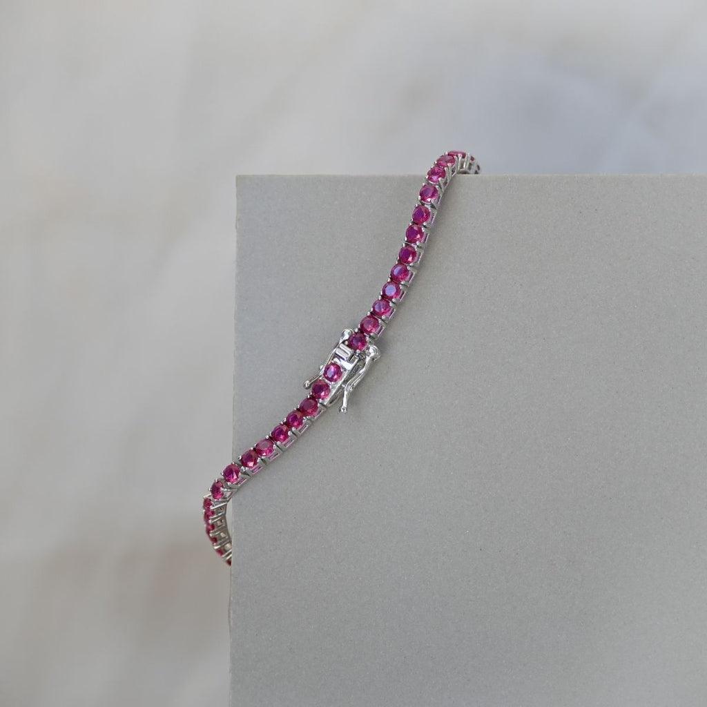 Ruby zirconia tennis bracelet