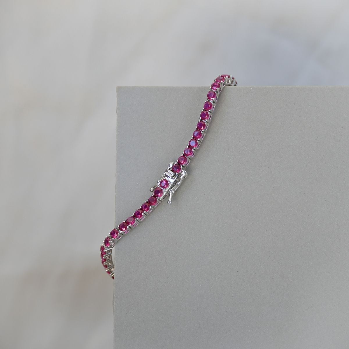Ruby zirconia tennis bracelet