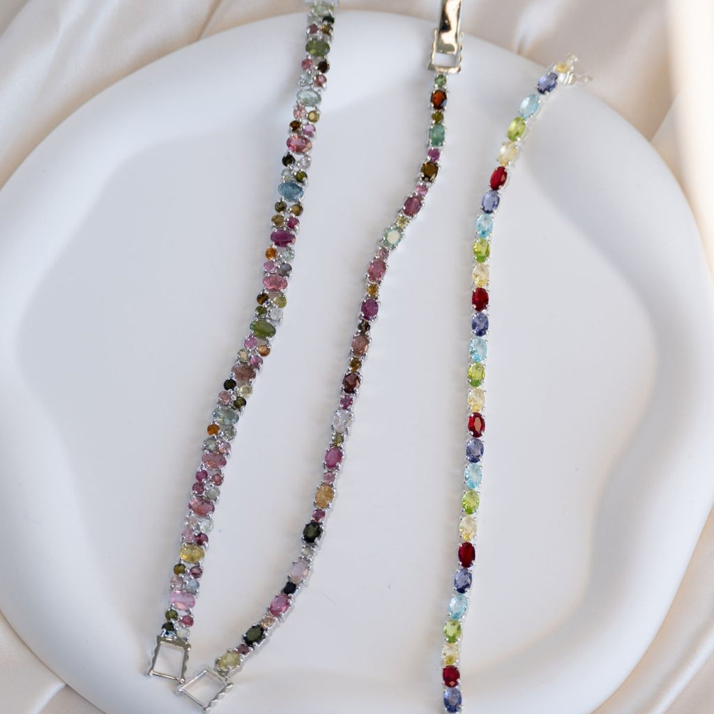 Semi Precious stone Tennis Bracelet - Terciany 