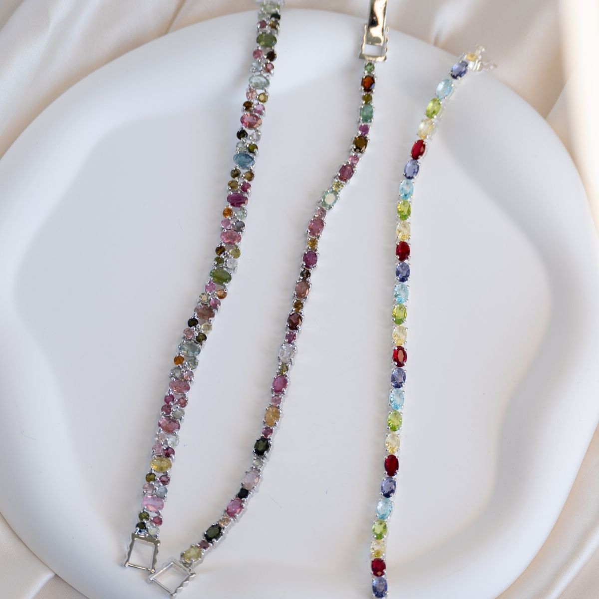 Semi Precious stone Tennis Bracelet