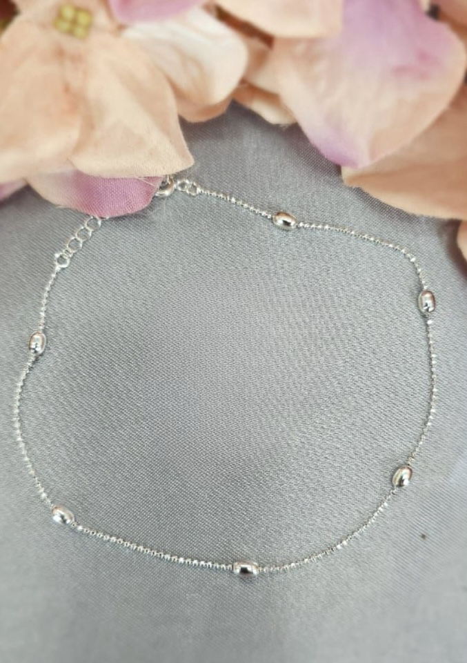 Sterling silver Anklet with little balls