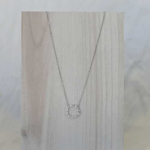 Sterling silver circle necklace