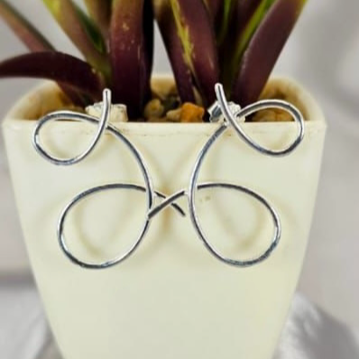 Sterling Silver Curling Studs