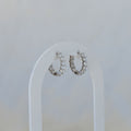 Huggy earrings with clear zirconia stones