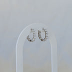 Clear zirconia silver Huggy earrings