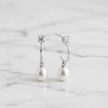 Freshwater Pearl Earrings With Cubic Zirconia Stud