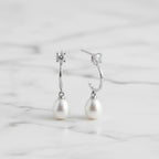 Freshwater Pearl Earrings With Cubic Zirconia Stud