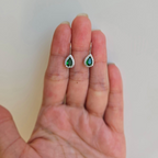 Green Cubic Zirconia Drop Earrings