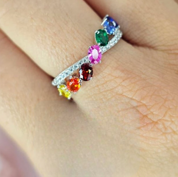 Cross Over Rainbow Ring - Terciany 