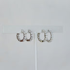 Huggy earrings with clear zirconia stones