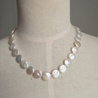 Stunning White 12Mm Coin Pearl Necklace - Terciany 