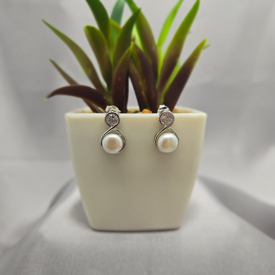 Sterling Silver Cross Over Stud Earring