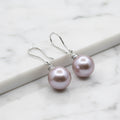 Pink Freshwater Pearl Earrings With Luxury Bling Top - Terciany 