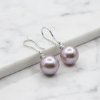 Pink Freshwater Pearl Earrings With Luxury Bling Top - Terciany 