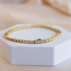 Gold Moissanite Tennis Bracelet (With GRA Certificate) - Terciany 