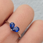 Blue Heart Cubic Zirconia Ring