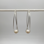 Modern Hook Drop Earring With Freshwater Pearl