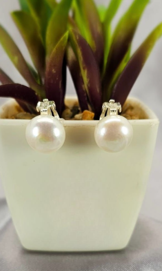 11mm freshwater pearl clip on earrings