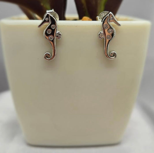 Seahorse stud earrings