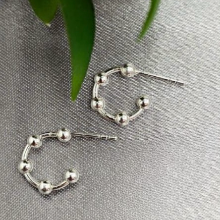 14x3mm Ball Hoop Earrings - Terciany 
