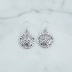 Round Drop Earrings With Starfish Pattern