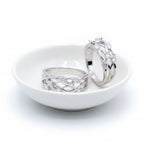 Sterling Silver Ring With Cubic Zirconia Leaves