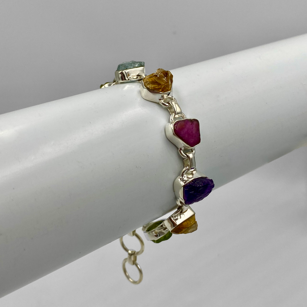 Stunning Rough Semi Precious Stone Bracelet