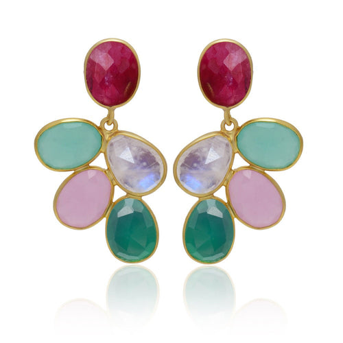 Semi Presious stone drop earrings