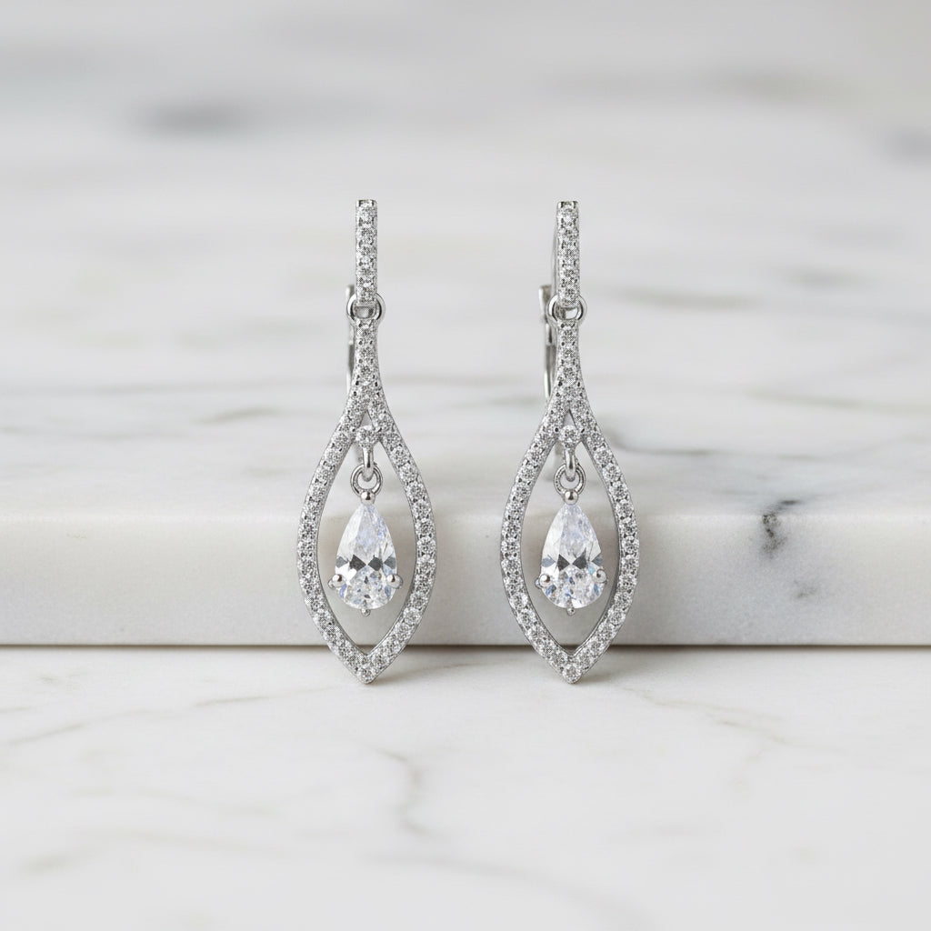 Diamond Shaped Drop Earrings - Terciany 