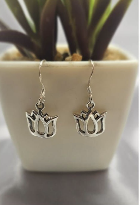 Hanging 12mm lotus earrings - Terciany 