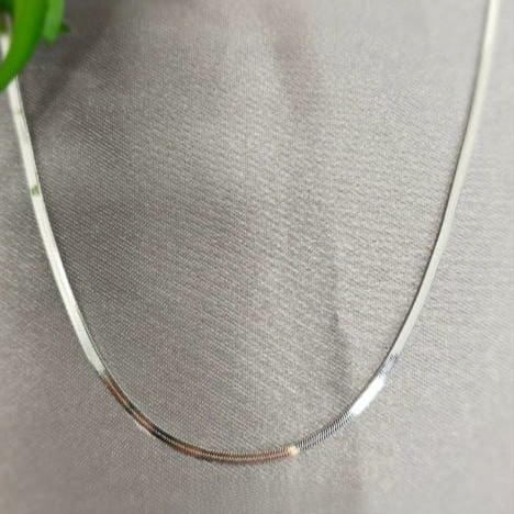 2 Mm Soft Herringbone Sterling Silver Necklace