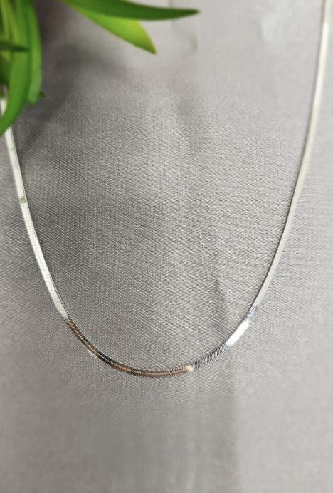 2 mm Soft Herringbone Sterling silver necklace