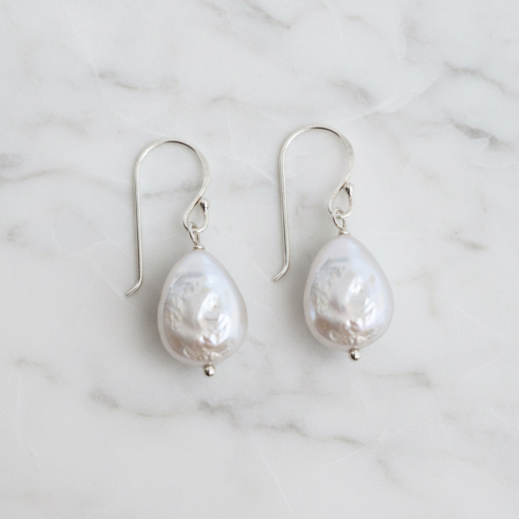 Teardrop Freshwater Pearl Hook Earrings - Terciany 