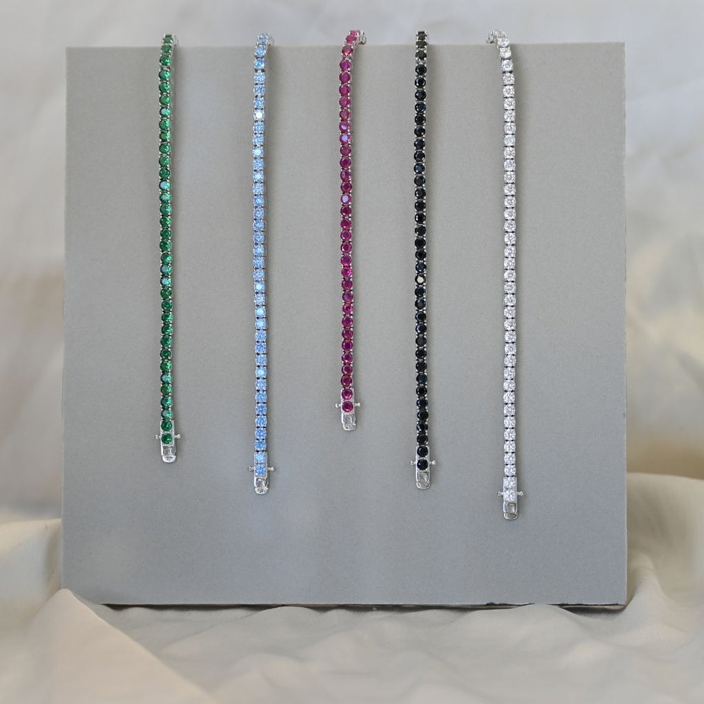 Ruby zirconia tennis bracelet