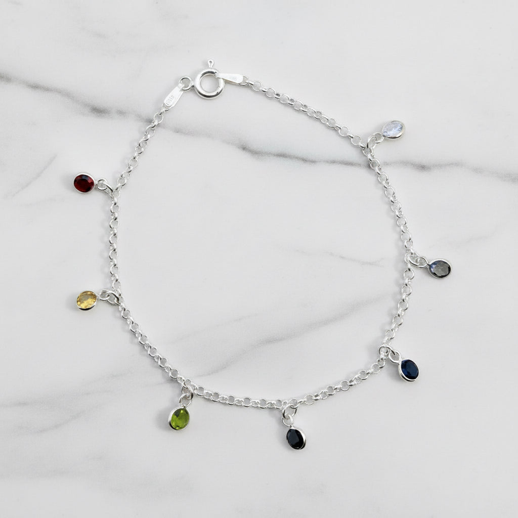 Bracelet With Multi Coloured Drops