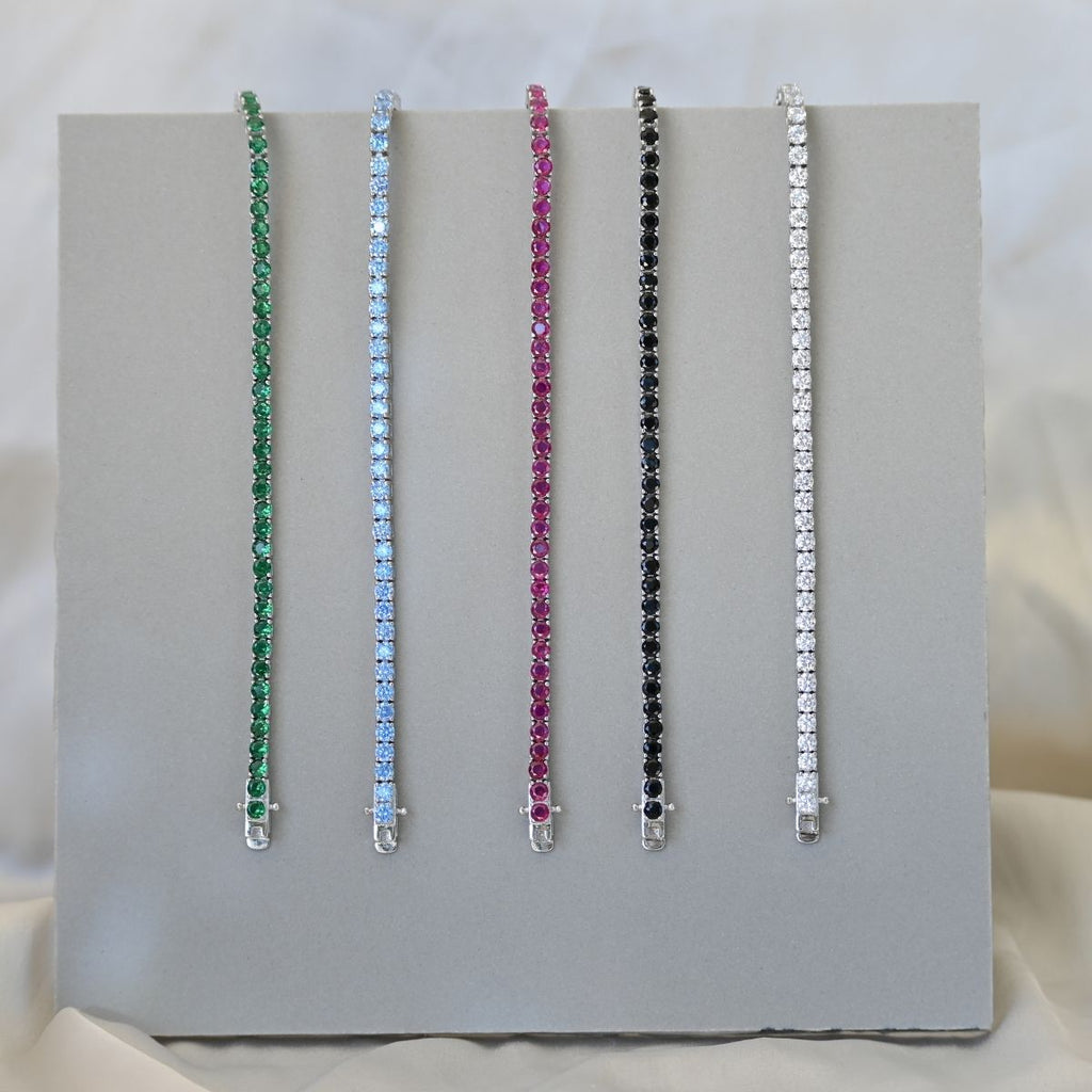 Ruby zirconia tennis bracelet