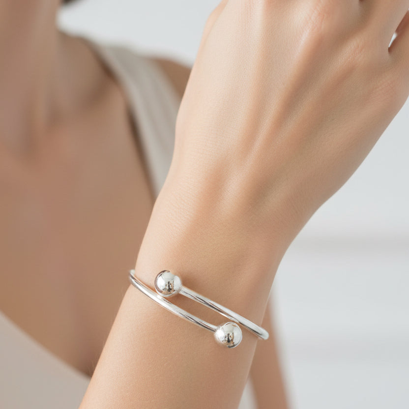 Big Ball Fold over Bracelet