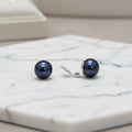 Dark Blue 10-11 mm Freshwater Pearl Clip On Earrings - Terciany 
