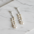 Sterling Silver Drop Statement Earrings With Lots Of Dangling Freshwater Pearls - Terciany 