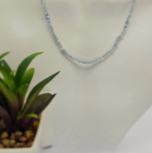 Stunning Aquamarine semi precious stone necklace